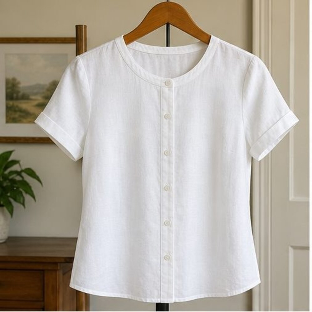 White Button Blouse